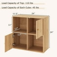 thumbnail image 3 of Costway 4-Cube Bookcase with Dual Anti-Tipping Kits & 2 Cabinets Storage Organizer Natural, 3 of 10