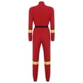 thumbnail image 5 of CHICTRY Adult Firewoman Dress-up Long Sleeve Zip Up Reflective Strip Overall Jumpsuits Red L, 5 of 6