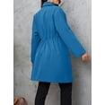 thumbnail image 2 of Cuteduck Women Plus Size Fall Fashion Button Up Coat Long Sleeve Lightweight Trench Solid Swing Windbreaker Coat 1X-4X, 2 of 7