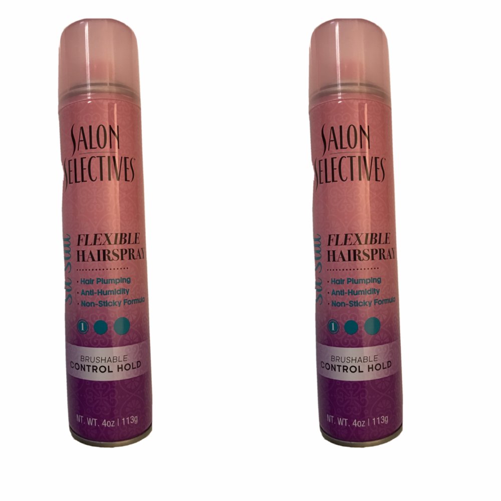 2 Salon Selectives Flexible Hair Spray, Brushable Control Hold Anti
