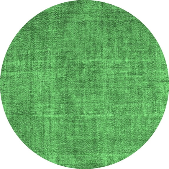 Ahgly Company Indoor Round Abstract Emerald Green Contemporary Area Rugs, 6' Round