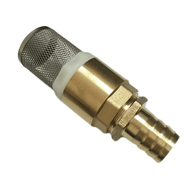 Filtro de válvula de retención de 88 x 37 mm y 1'' - con filtro de acero inoxidable y válvula unidireccional/válvula de retención/válvula de retención de bomba (cola sí), dorado