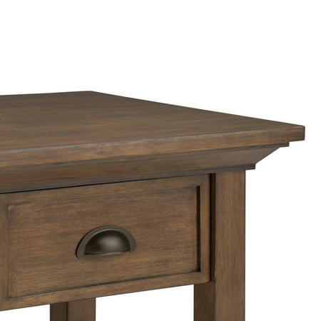 Simpli Home - Redmond Square Rustic Wood 1-Drawer End Table - Distressed Gray