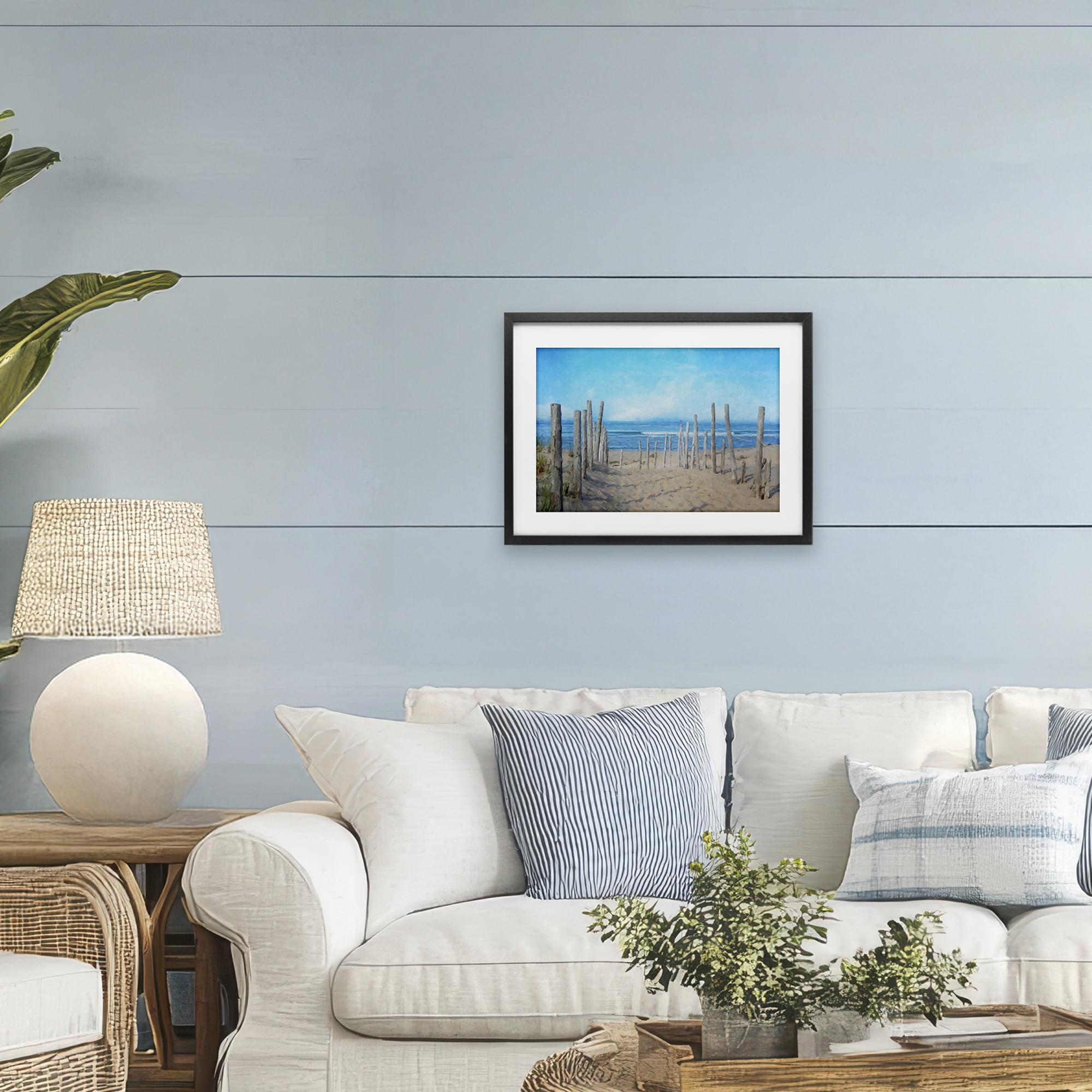 Stupell Industries National Seashore Vista Black Framed Print Under Glass, design by Grotto Studios