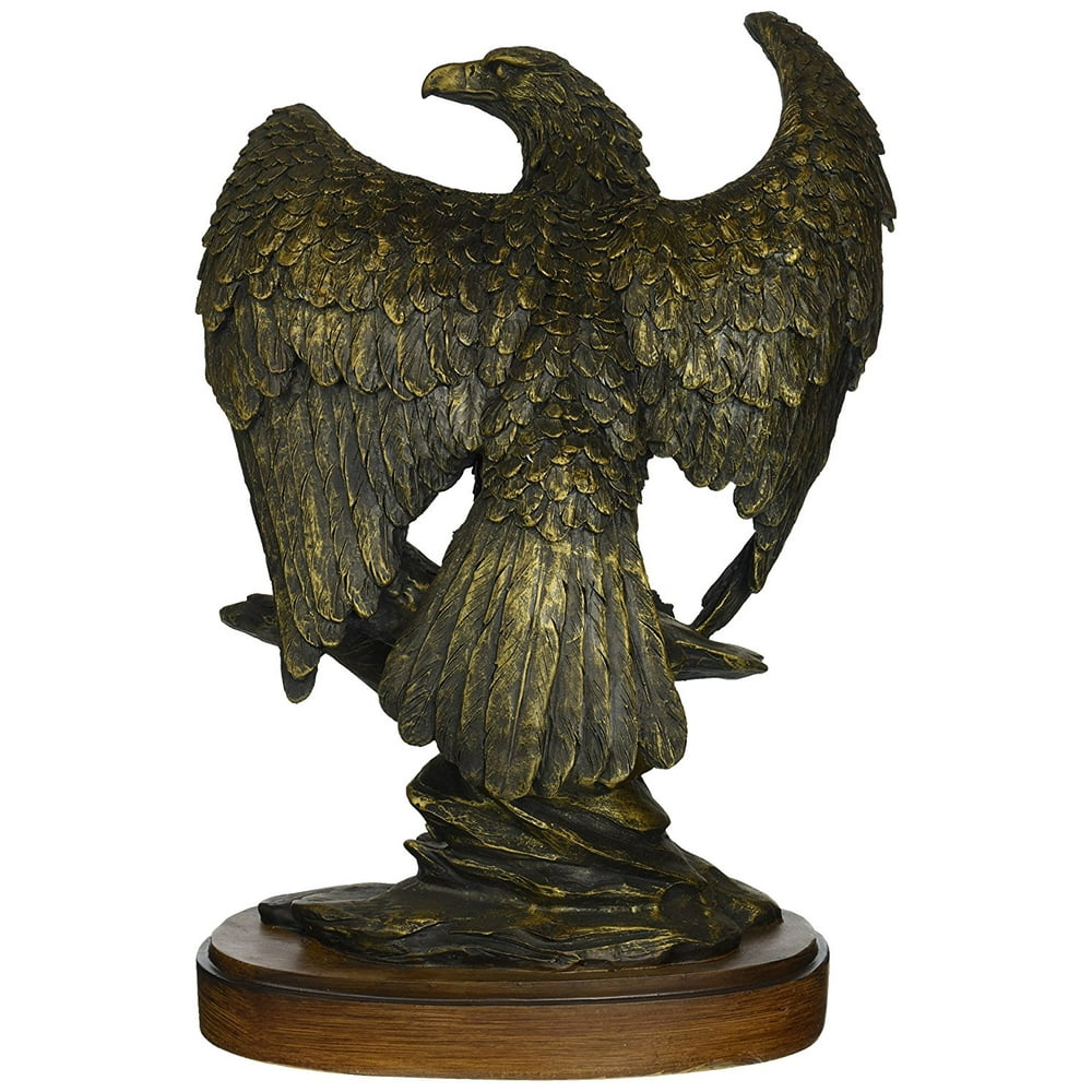 Bronzed Finish American Eagle Statue Outstretched Wings