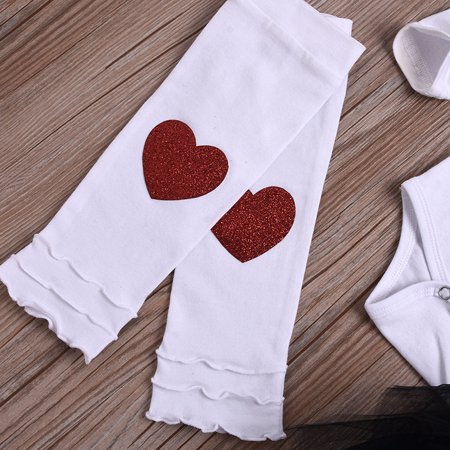 

Cathalem Infant Sets Baby Valentine Romper Skirt+Leg Tops+Tutu Warmer+Hairband Girls Outfits&Set Top And Pants Childrenscostume White 0-3 Months