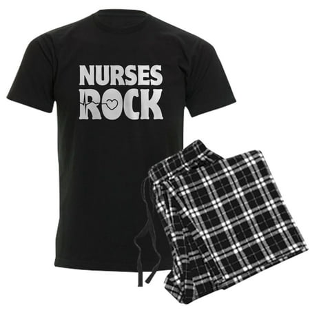 CafePress - Nurses Rock Men's Dark Pajamas - Men's Dark Loose Fit Cotton Pajama Set