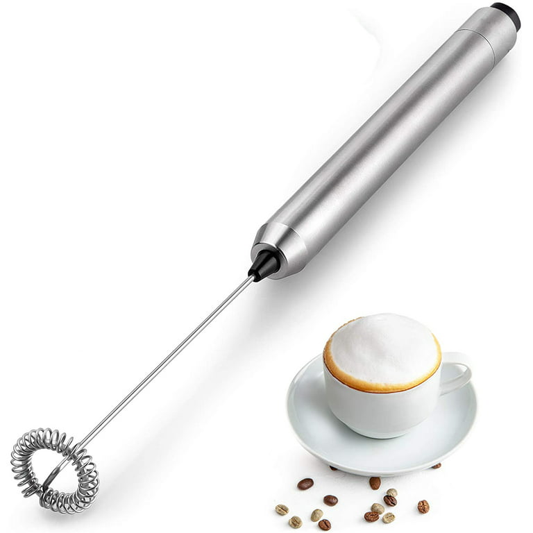 Milk Frother Handheld Mini Mixer - Stainless Steel Coffee Frother Electric  Handheld Frother For Coffee, Latte, Frappe - Cordless Battery Operated