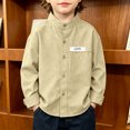 thumbnail image 2 of RFQWOVSR Boys' Long Sleeve Cotton Shirt for School and Casual Wear, 2 of 5