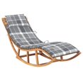 thumbnail image 1 of vidaXL Rocking Sun Lounger with Cushion Solid Teak Wood, 1 of 5