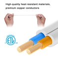 thumbnail image 3 of Cable de alimentación Yeatel, 30 cm, 2 clavijas, 125 V, 10 A, paquete de 2, 3 of 7