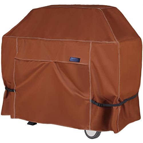 NettyPro Housse de Barbecue à Gaz 52 Pouces 2-3 Brûleurs 600D Robuste Imperméable pour Barbecue Extérieur pour Weber, Char-Broil, Brinkmann, Nexgrill Grills et Plus, Marron