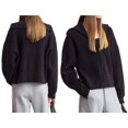 thumbnail image 2 of Womens Fall Long Sleeve Zip Up Cardigan Sweaters Casual Loose Collared Ribbed Knit Tops Jackets Black One size, 2 of 6
