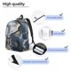 thumbnail image 3 of Disketp Mountain White Dragon print Canvas Backpack Lightweight Travel Daypack Student Rucksack Laptop Backpack-Medium, 3 of 5