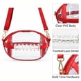 thumbnail image 4 of Clear Football Bag for Stadium Events, PVC Crossbody Purse with Shoulder Strap, Game Day Bag for Concerts Sports Games, Red, 4 of 8