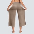 thumbnail image 5 of Posijego Womens Capri Yoga Pants Side Slit High Waisted Wide Leg Athletic Running Pants Work Dress Cropped Pants with Pockets, 5 of 7
