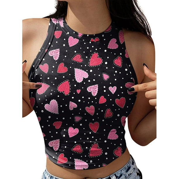 Txlixc Camisole sin mangas para mujeres recorta chalecos con estampado de patrón estético de moda y recorta chalecos de camuflaje de verano Txlixc moda