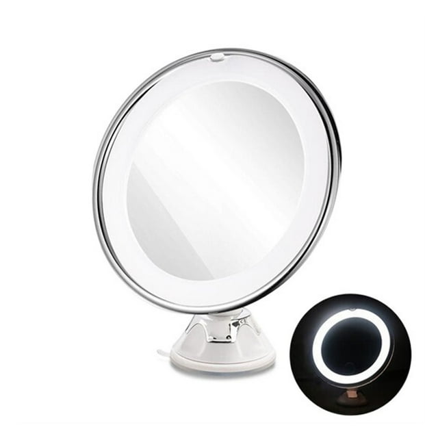 Magnifying Makeup Mirror With Power Locking Suction Cup Bright Diffused Light And 360 Degree Rotating Adjustable Arm ,Widely Use