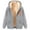 Gray, variant on Fartey Womens Sherpa Lined Jacket Fashion Casual Fleece Drawstring Hooded Coat Winter Warm Long Sleeve Jackets Cute Heart Print Outerwear with Pockets