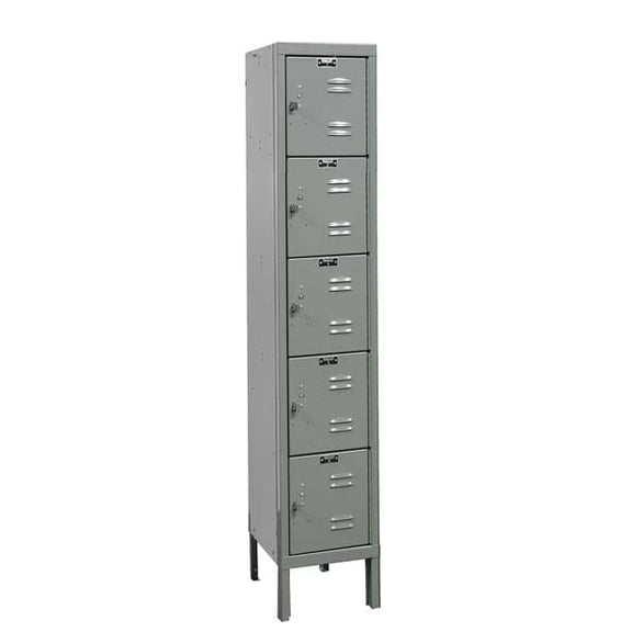 Hallowell Box Locker,Louvered,1 Wide, 5 Tier,Gray  U1226-5HG