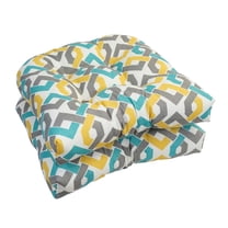 Blazing Needles 93184-2CH-OD-186 19 in. U-Shaped Outddor Dining Chair Cushions, Rieser Sterling - Set of 2