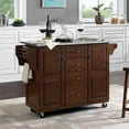 thumbnail image 2 of Crosley Eleanor Gray Granite Top Kitchen Cart in Mahogany, 2 of 12