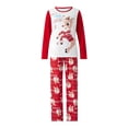 thumbnail image 3 of Conjunto De Pijamas De 2 Piezas Conjunto de pijama familiar de 2 piezas Conjunto informal de manga larga con estampado de alce y pantalones Traje diario Cgtredaw Mujer Rojo M para Mujer, 3 of 7