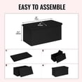 thumbnail image 5 of PINPLUS 30 " Ottoman with Storage Bench, Folable Ottoman Coffee Table with Tray, Foot Rest, Toy Chest Box for Living Room, Bedroom, Linen Fabric, Black, 5 of 6