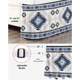 thumbnail image 3 of Blue Beige Boho Wrap Around Bed Skirts for King Bed 18" Drop,Bed Skirt with Adjustable Elastic Belt Dust Ruffle Bed Valance for Bedroom Hotel Luxury Vintage Ethnic Tribal Southwestern Bed Frame Cover, 3 of 7