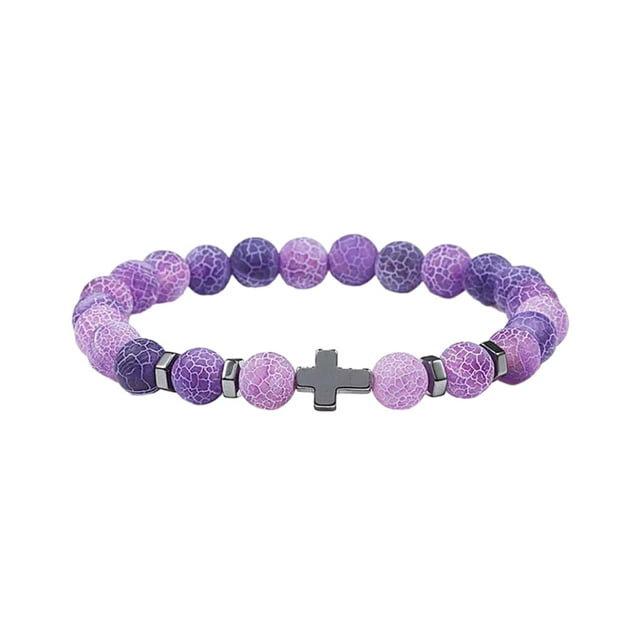 Decodeary Gifts Unisex Bracelets With Exquisite Beads For Loved Ones Easy Matching Purple weathering 1Set