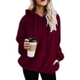 thumbnail image 1 of Sudadera con capucha y bolsillos extragrandes y acogedores para mujer, sudadera deportiva de polar, 1 of 6