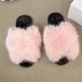 thumbnail image 5 of CHUMUD Women's Faux Fox Fur Slippers - Plush Open-Toe Mules with Cushioned Non-Slip Sole, Cozy Winter Slides, 5 of 8