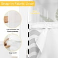 thumbnail image 6 of Black Moire Ombre No Hook Shower Curtain Waterproof, Bathroom Curtains with Snap in Liners and See Through Top Window, Water Ripple Stripe Farmhouse Hotel Style Bathtub Curtains Shower 72"Wx72"L, 6 of 8