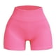thumbnail image 4 of Pantalones cortos de entrenamiento sin costuras y acanalados para mujer: cintura alta, elásticos para yoga/gimnasio, talla real, tallas asiáticas, lavado a mano en frío., 4 of 4