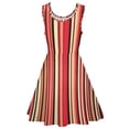 thumbnail image 5 of 2024 4XL 3XL Size Big Clothes Custom Summer Dress Skate Trendy Women Dresses Casual Art Abstract Dress Striped Black Red Yellow, 5 of 7