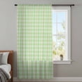 thumbnail image 4 of Sage Green Sheer Curtains 45 Inches Long, Grid Checkered Plaid Gingham Lattice Trellis Light Filering Curtains, Breathable Simi Curtain Privacy Drapes for Kitchen Bathroom Small Window Treatment, 4 of 9