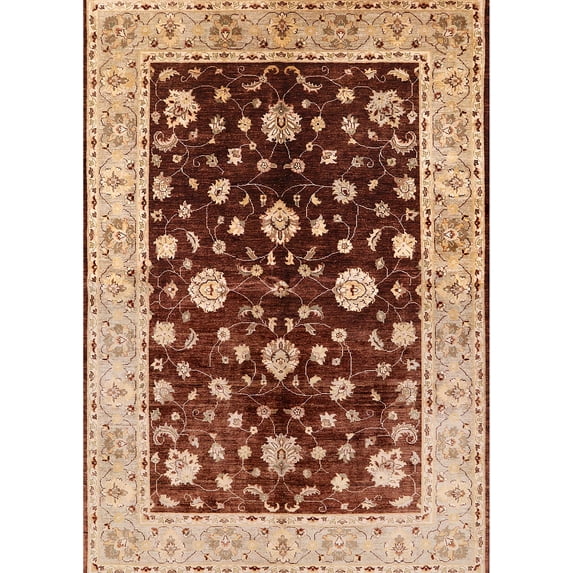 Ahgly Company Indoor Rectangle Mid-Century Modern Red Oriental Area Rugs, 8' x 12'