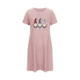 thumbnail image 6 of Elvqul Women's Nightgowns Plus Womens Sleepwear Short Sleeve Pink Pull on Nightshirts Short Nightgowns, 6 of 6