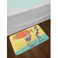 thumbnail image 2 of Hair Salon Bath Mat, Funny Cartoon Illustration of Day in Beauty Salon Hairdresser with Blow Dryer, Plush Bathroom Decor Mat with Non Slip Backing, 29.5" X 17.5", Multicolor, by Ambesonne, 2 of 2