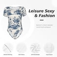thumbnail image 4 of Fotbe Vintage Floral 1 Body de Mujer con Cuello Redondo y Mangas Cortas, Sin Mangas Ajustado, Suave, Cómodo y Básico-Large, 4 of 7