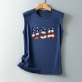 thumbnail image 4 of Usmisi 4th of July Tank Tops Comfy Loose Fit Independence Day Patriotic Graphics Shirts Vest Womens Fashion USA Letter Print Round Neck Sleeveless Summer Blouses Navy s, 4 of 4