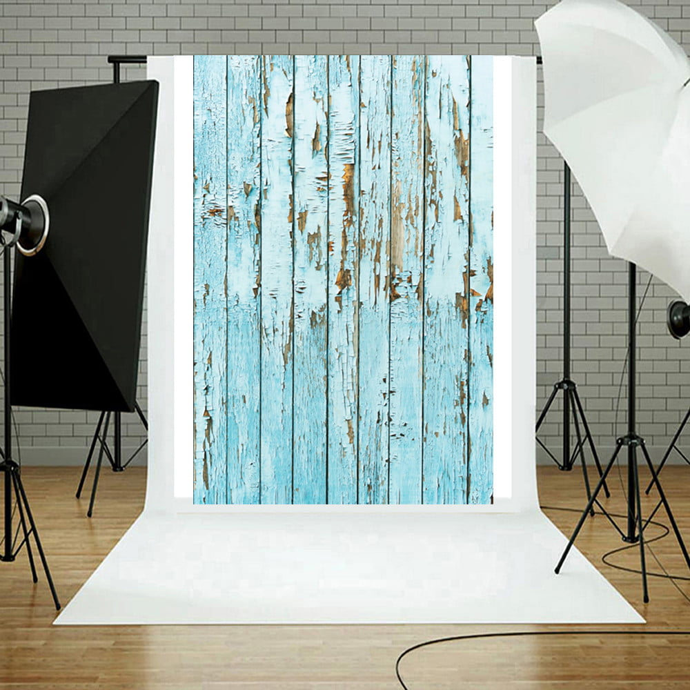 3X5FT-Blue Imitation Wood Photography Backdrops Children Photo Studio Background