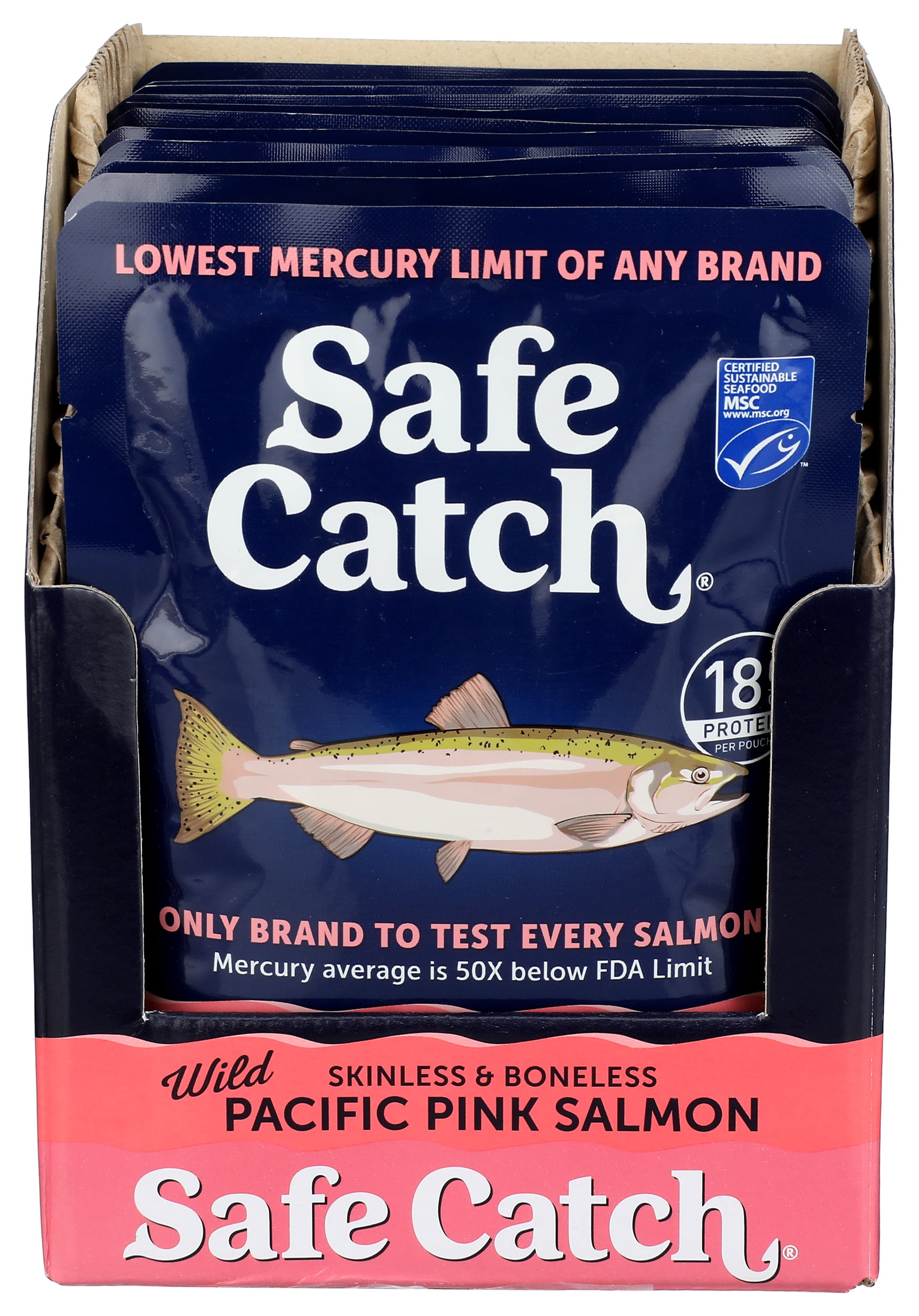 (Pack of 12), Safe Catch Wild Pacific Pink Salmon - Single Serve Pouch, 3 oz
