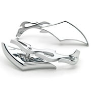 Krator Diamond Twist Custom Chrome Motorcycle Mirrors Compatible with Harley Davidson Softail Springer Heritage Classic