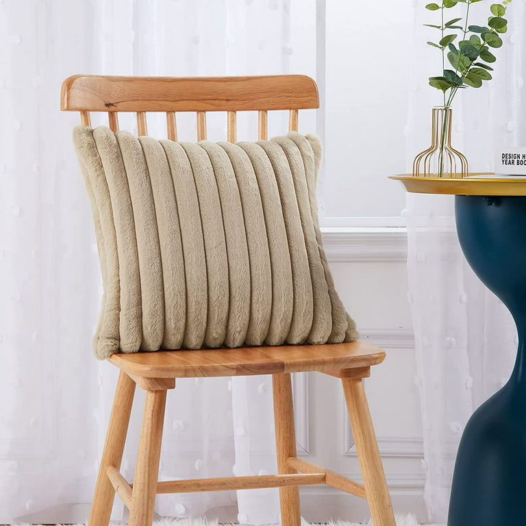 Fluffy Faux Fur Plush Throw Pillow Case Soft Chair Sofa Cushion Cover Home  Decor