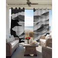 thumbnail image 6 of White Ocean Blackout Curtains for Bedroom Living Room Darkening Curtains 84 Inch Length 2 Panels Set Black Beach Coastal Modern Minimalist Window Curtain Window Treatment Grommet Drapes 52"x84", 6 of 9