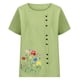 thumbnail image 4 of Xuyuer Women's Spring And Summer Block Print Round Neck Button Short Sleeve Casual T-Shirt, 4 of 5