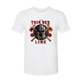thumbnail image 2 of Wild Bobby, The Thin Red Line Spartan Helmet Patriotic Eagle Mens Premium Tri Blend Tee, True White, Large, 2 of 6