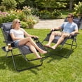thumbnail image 4 of EDX Zero Gravity Chair XL Padded Folding Outdoor Recliner with Headrest & Cup Holder Tray, Adjustable 0–170°, Heavy Duty Steel Frame, Patio Lawn Beach Lounge Chair, Gary, 4 of 8