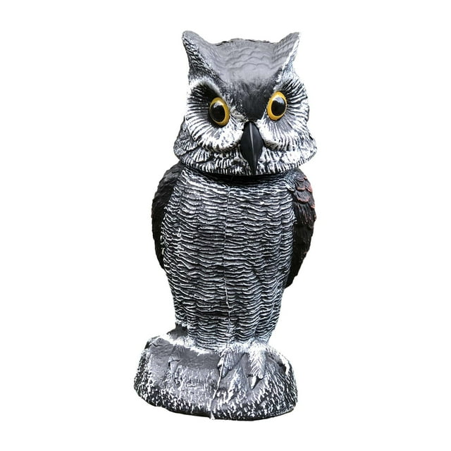 Estatua de señuelo de búho pequeño, figura de búho, espantapájaros de pájaro, escultura creativa de búho, estatua de búho, para patio trasero, jardín Blanco mayimx Estatua del búho